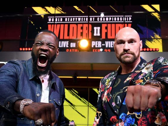 Deontay Wilder and Tyson Fury meet against on 22 February (Getty)
