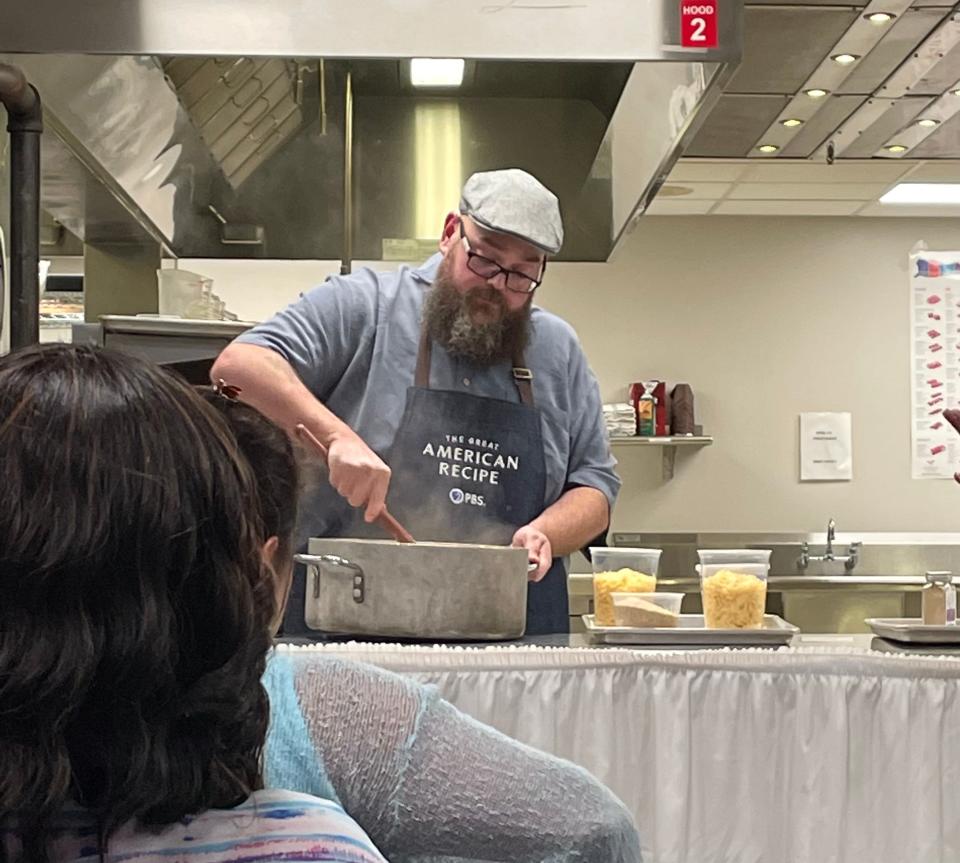 Brian Leigh doesn't like to use salt in his recipes, as he sees it as cheating. He visited Stark State College in Jackson Township on Wednesday for a cooking demonstration.