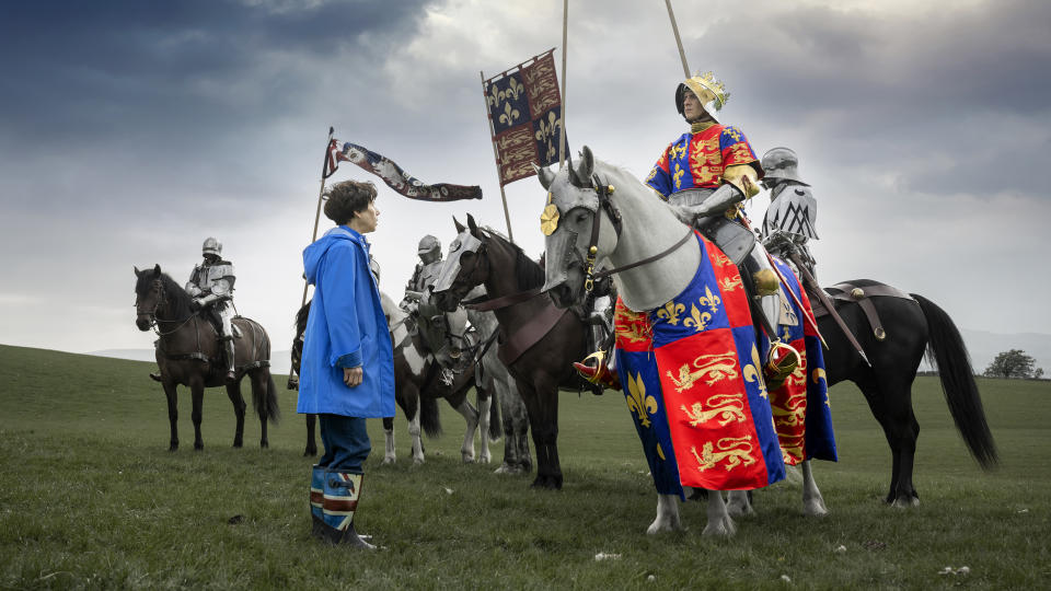 Sally Hawkins encounters her interpretation of Richard III in The Lost King. (Pathé)