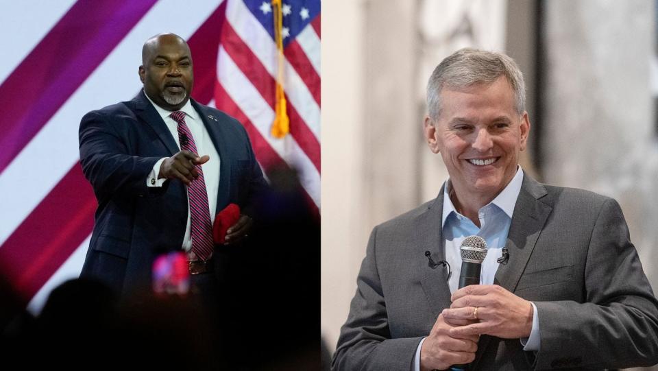 Mark Robinson (left) and Josh Stein (right) will vie for the NC governor's seat in November 2024.