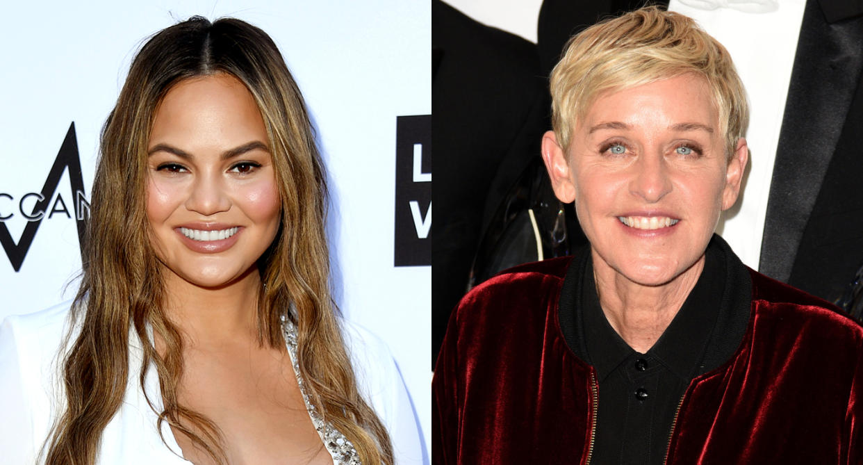 Chrissy Teigen and Ellen DeGeneres are both on Team Laurel. (Photo: Getty Images)