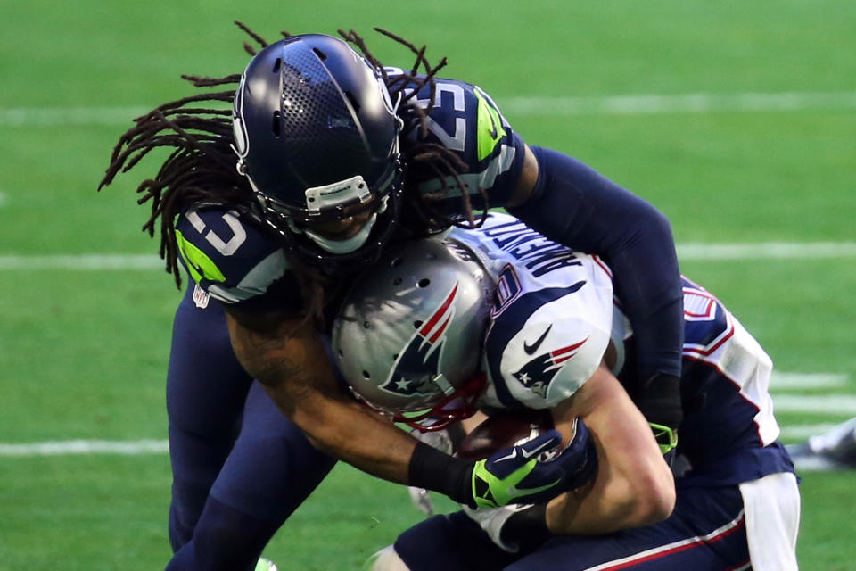 Richard Sherman has been a ballhawk in the NFL going back to his Legion of Boom days with the Seahawks. (Photo by Andy Lyons/Getty Images)