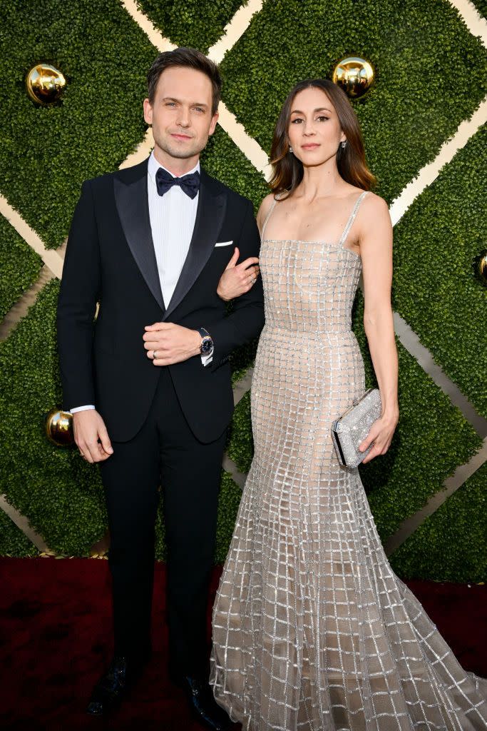 81st golden globe awards arrivals patrick j adams and troian bellisario