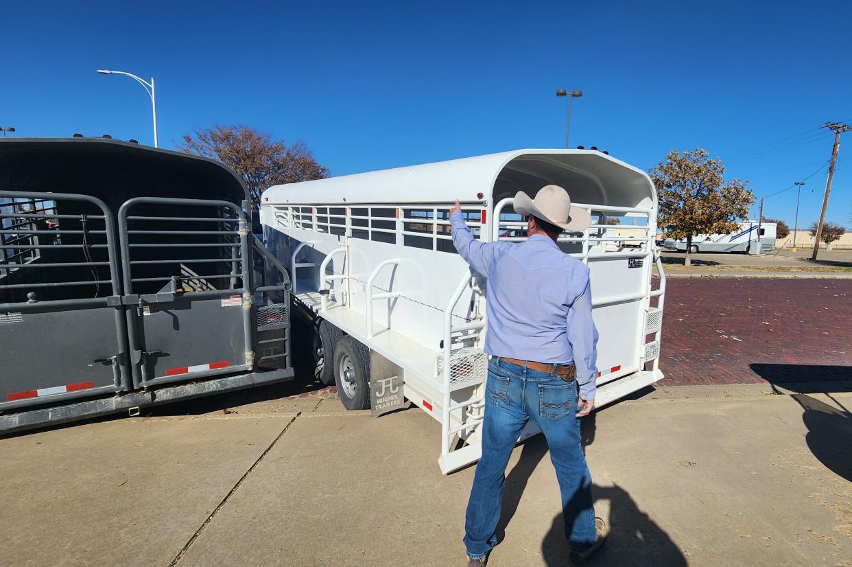 Ground is prepared outside the Amarillo Civic Center Wednesday to accommodate the WRCA Rodeo which has events through Sunday.