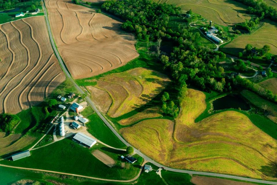 Farmland is seen during a Lighthawk flight on April 24 in Missouri.