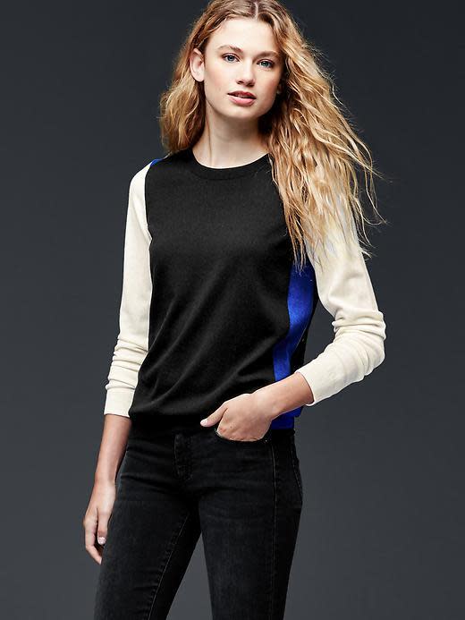 Gap Colorblock Brooklyn Sweater in Black, $50