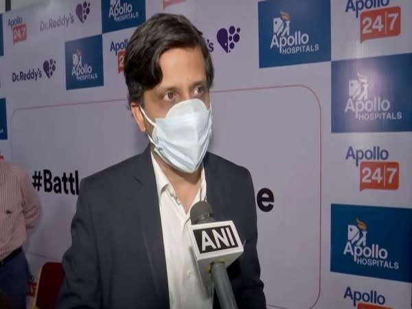 Deepak Sapra, CEO, Pharmaceutical Services and Active Pharmaceutical Ingredients, Dr. Reddy's labs speaking to ANI in Hyderabad on Monday. [Photo/ANI]