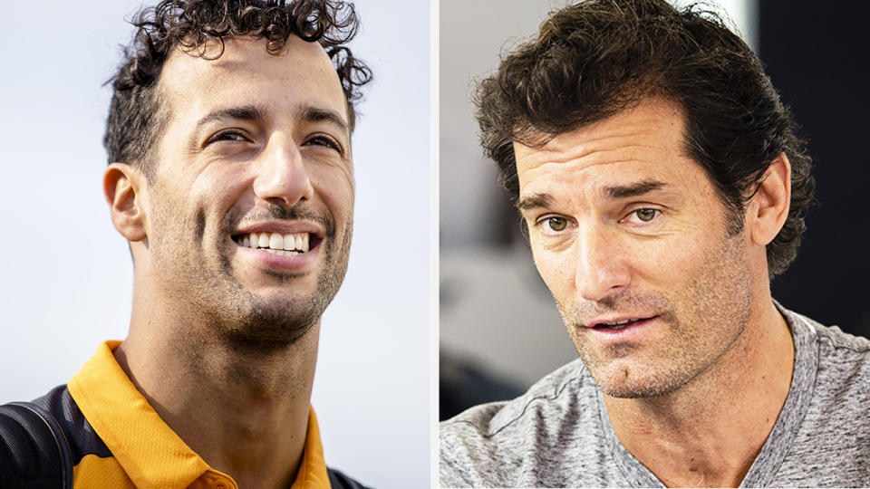 Daniel Ricciardo and Mark Webber are pictured side by side.