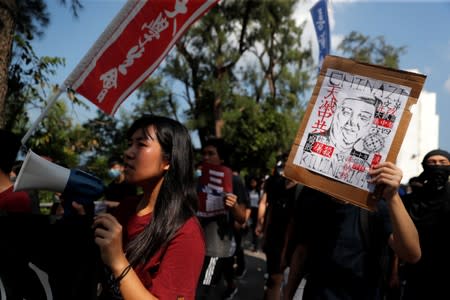 Students' march on the campus of the Chinese University of Hong Kong