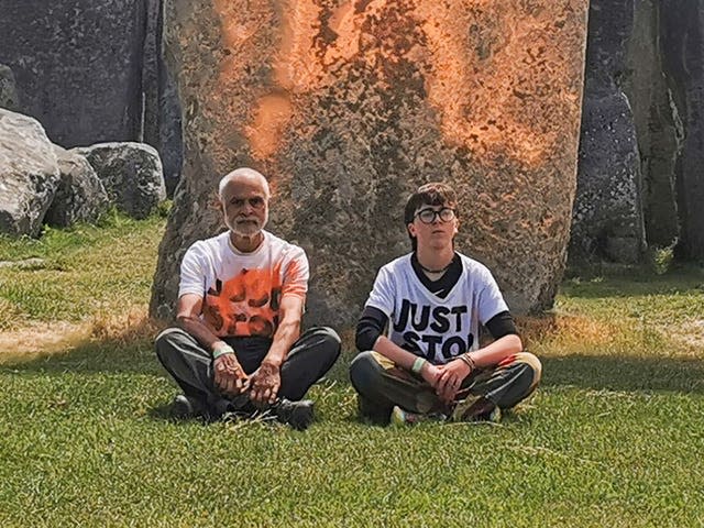 Just Stop Oil protesters at Stonehenge