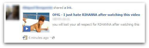 Rihanna scam screenshot