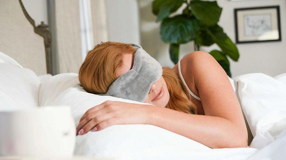 Get the sleep you deserve with this weighted sleep mask. (Photo: NodPod)