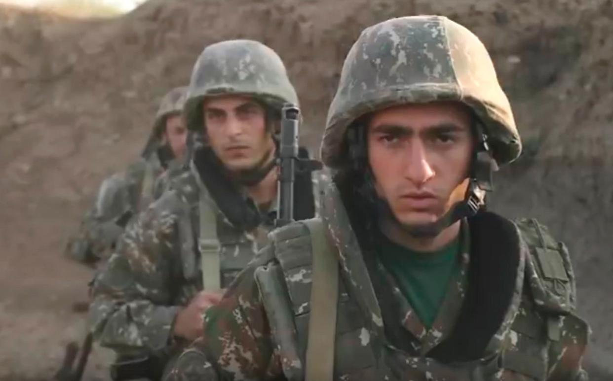 Armenian soldiers in the self-proclaimed Nagorno-Karabakh Republic (EPA)