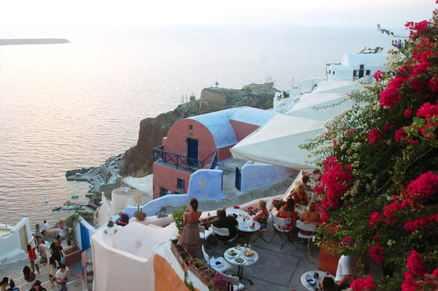 Oia's famous sunset point