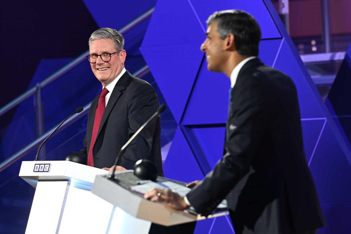 Sir Keir Starmer and Rishi Sunak at the BBC debate on Wednesday <i>(Image: free)</i>