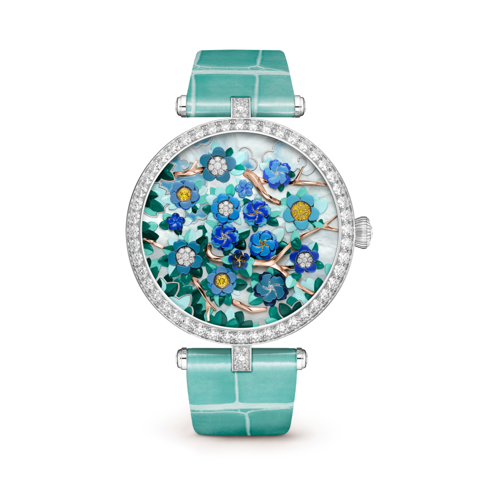 10) Lady Arpels Heures Florales watch White gold, Diamond, Mother-of-pearl