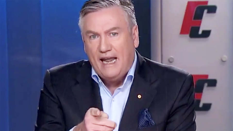 Eddie McGuire, pictured here blowing up at Tony Jones on live TV.