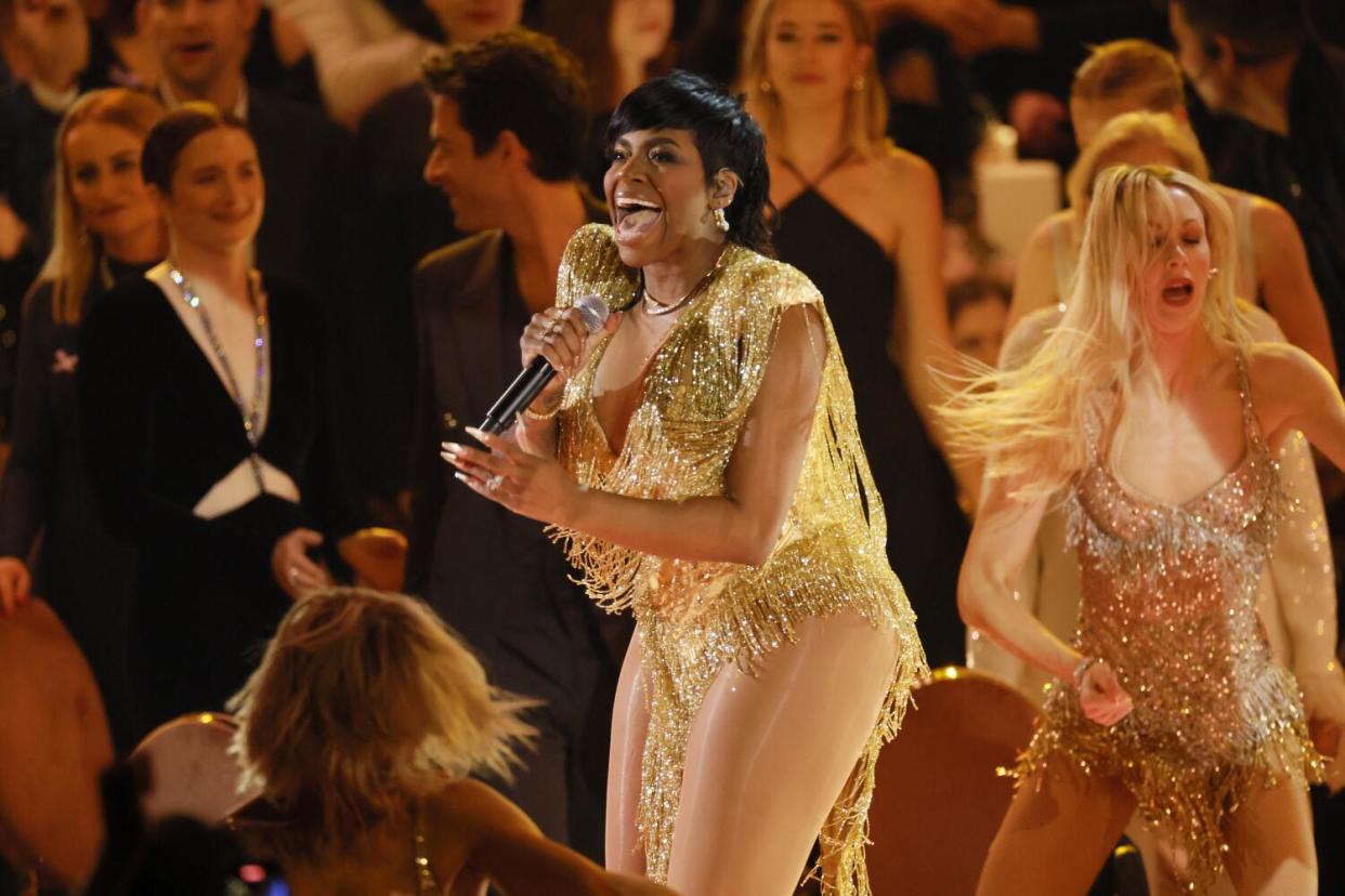 Fantasia Barrino performs "Proud Mary" in honor of Tina Turner at the 66th Grammy Awards.