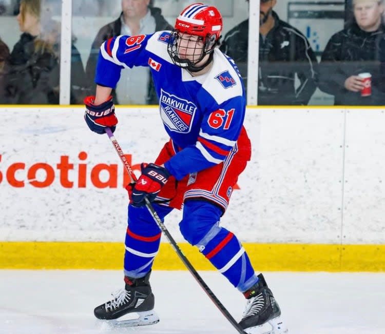 Ethan Belchetz of the U16 Oakville Rangers. (Sam Hossack Media/Instagram - image credit)