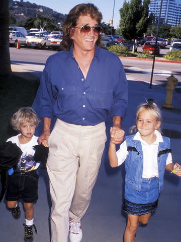 <p>Ron Galella/Ron Galella Collection/Getty</p> Michael Landon, son Sean Landon and daughter Jennifer Landon attend 'The Wizard' Universal City Premiere on Dec. 2, 1989.