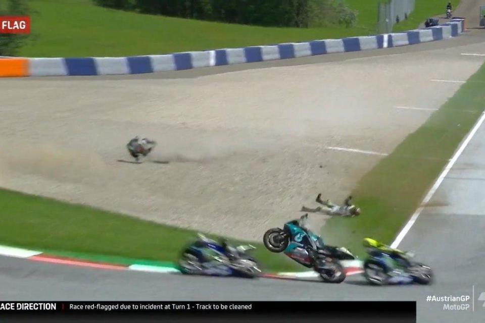 Valentino Rossi and Maverick Vinales narrowly avoided being hit by the bike of Franco Morbidelli: MotoGP