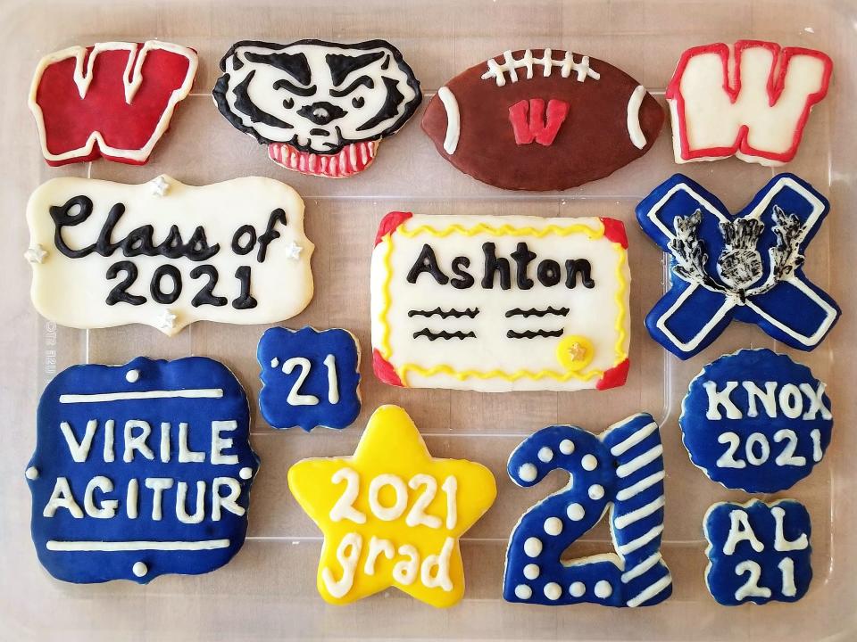 Mabel made these surprise graduation cookies last year for her nephew Ashton, who graduated from Knox Grammar School in Wahroonga, Australia, in December 2021 and now attends the University of Wisconsin-Madison.