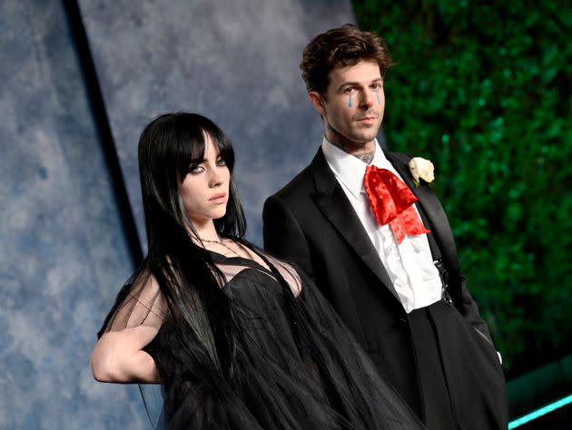 Billie Eilish and Jesse Rutherford arrive at an Oscar party in Beverly Hills, California, on March 12.