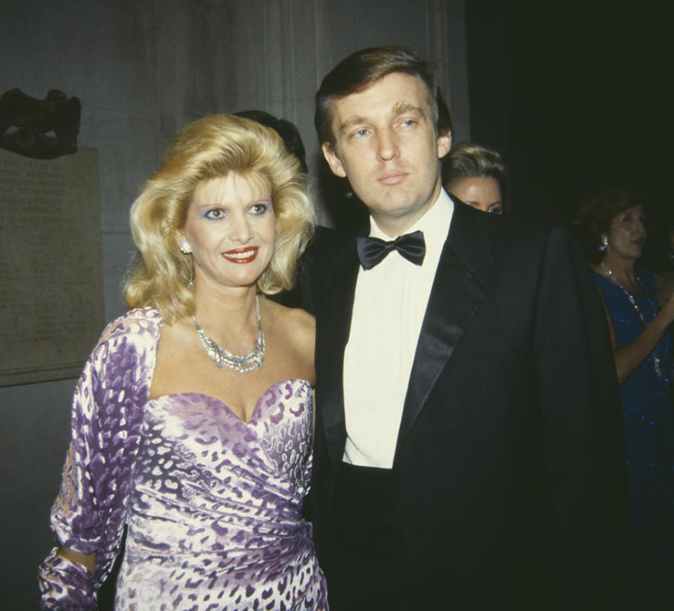Donald and Ivana Trump at the Met Gala in 1985