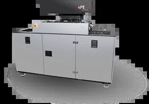 The Apex wide-format film scanner is capable of digitizing aerial film more than 10 inches wide at up to 6,500 dots per inch (dpi) resolution, using multiple cameras in a single pass. Each APEX device is the size of a small desk.