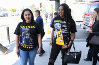 Fans arrive at the Staples Center for the Kobe Bryant & Gianna Bryant Celebration of Life on February 24, 2020 in Los Angeles, California. (Photo by Allen Berezovsky/Getty Images)