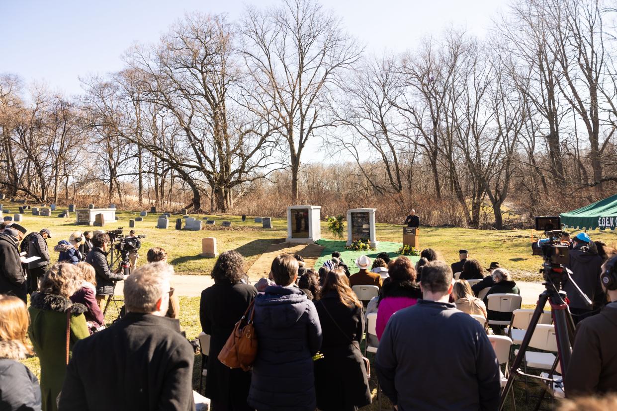 University of Pennsylvania Museum Chaplain Rev. Charles Howard was among those who spoke at a blessing ceremony for 19 Black Philadelphians at Historic Eden Cemetery in Darby, Pa. Their remains were part of an unethically sourced collection from a 19th century doctor.