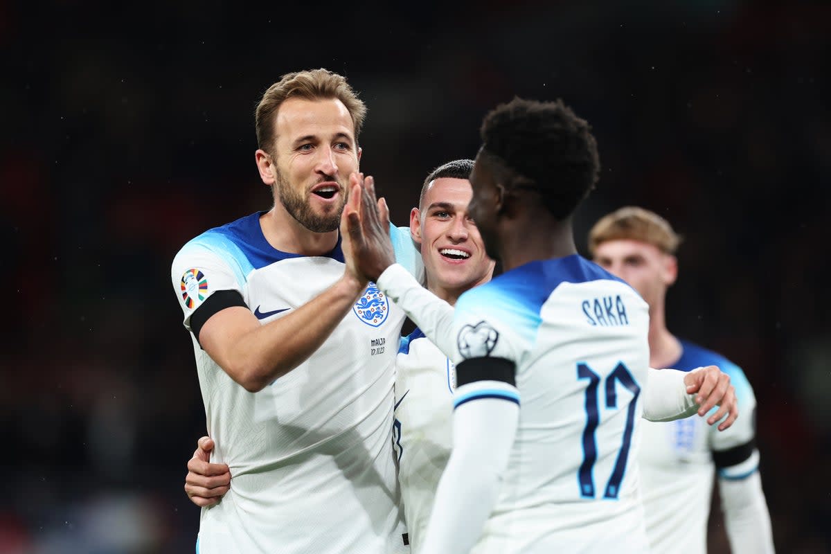 On target: In-form Harry Kane scored his 62nd goal for England (Getty Images)