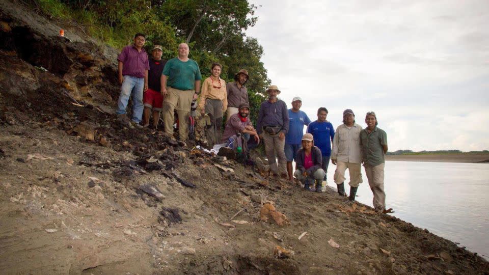 An international team of researchers discovered the fossil during a 2018 expedition to Peru's Napo River.  -Aldo Benites-Palomino