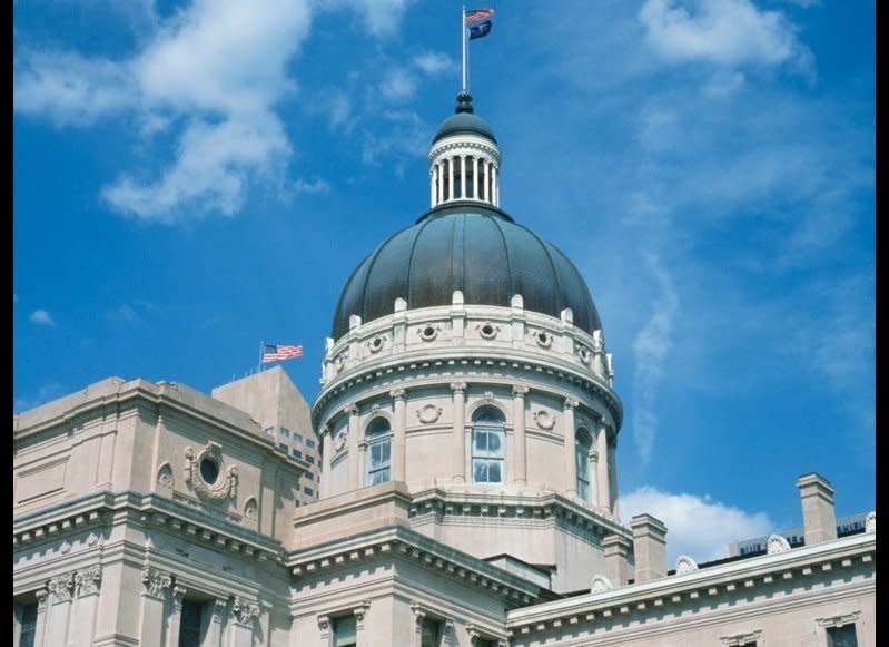 <strong>INDIANA STATEHOUSE</strong>  Indianapolis, Indiana    <strong>Year Completed:</strong> 1888  <strong>Architectural style:</strong> Renaissance Revival  <strong>FYI:</strong> Many capitol buildings feature a dome or rotunda, but the Indiana Statehouse has three: a rotunda, topped by a smaller dome, with an even smaller sphere at the very top. The room inside the middle dome is painted white so the colors of the stained glass windows reflect on the walls.  <strong>Visit:</strong> Guided tours leave the rotunda on Saturdays at 10:15 a.m., 11 a.m., 12 p.m., and 1 p.m.