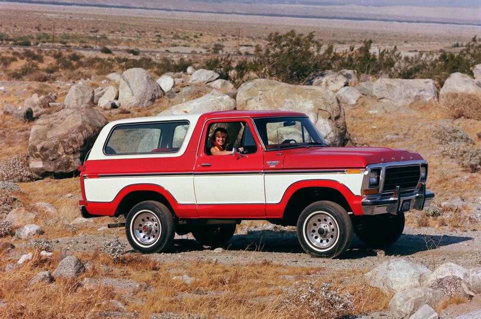 <p>The original Ford Bronco was getting long in the tooth by the middle of the 1970s. Competitors made by International-Harvester, Chevrolet and Dodge were bigger and more modern so Ford alchemized the Bronco into a full-size off-roader built on pickup bones. Four-wheel drive, a manual transmission and a <strong>154bhp V8</strong> came standard though <strong>nearly 80%</strong> of buyers selected the optional automatic gearbox.</p><p>The transformation was drastic but it was exactly what the nameplate needed. Annual sales soared from <strong>13,600 units</strong> in 1976 to <strong>nearly 94,000</strong> in 1979. Ford had breathed new life into the class. Around <strong>1.5 million</strong> were sold across five generations until it died in 1996. An all-new Bronco will arrive in 2020.</p><p><strong>Honorable mention for 1977: </strong>Matra Rancho</p>