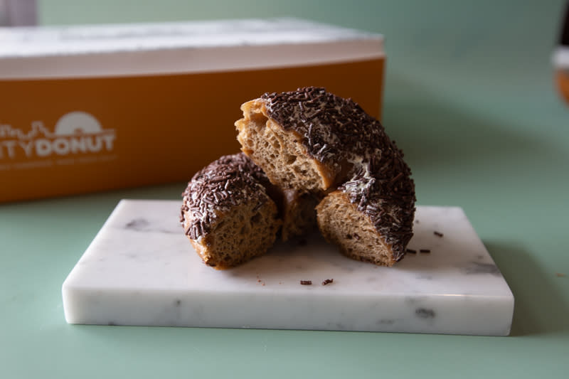 Cross-section of Chocolate Rice Doughnut 