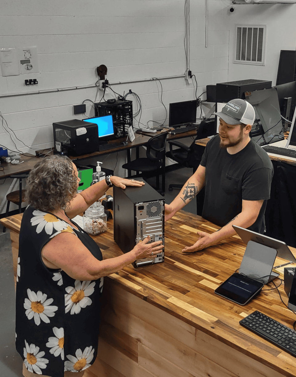 Deanna Goulding and Jacob Cagle go over some details.