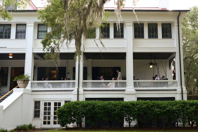 <p>Lindsey Harris Shorter</p> Evening drinks on the Greyfield Inn’s porch.