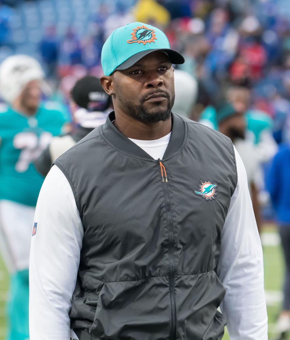 Brian Flores went 24-25 in three seasons as Dolphins coach.