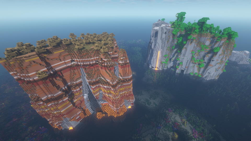 Minecraft seeds - twin islands in a coral sea