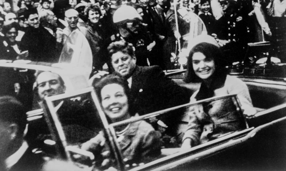 (From left) John Connally, Nellie Connally, John F Kennedy and Jacqueline Kennedy, moments before the president’s assassination on 22 November 1963