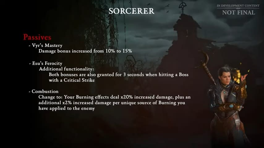 List of changes coming to Sorcerer in Patch 1.1.1