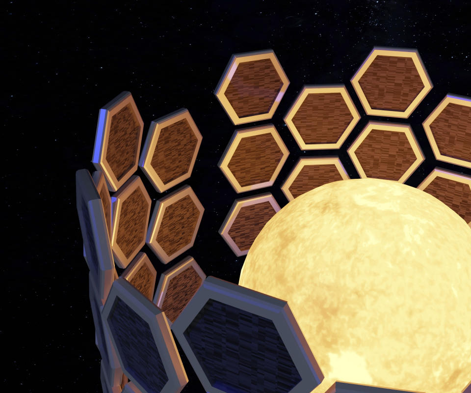 Dyson sphere is a hypothetical megastructure that completely encompasses a star and captures a large percentage of its solar power output with the wire 3d rendering