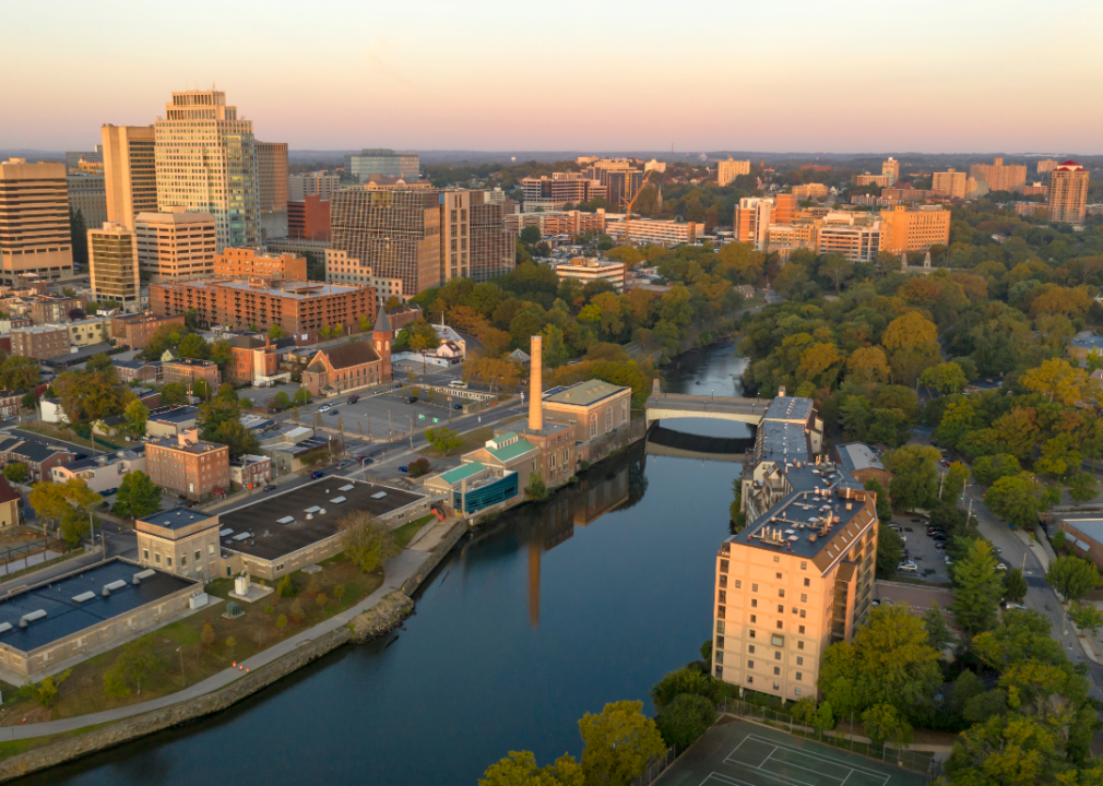 Buildings by the river in Wilmington, DE.