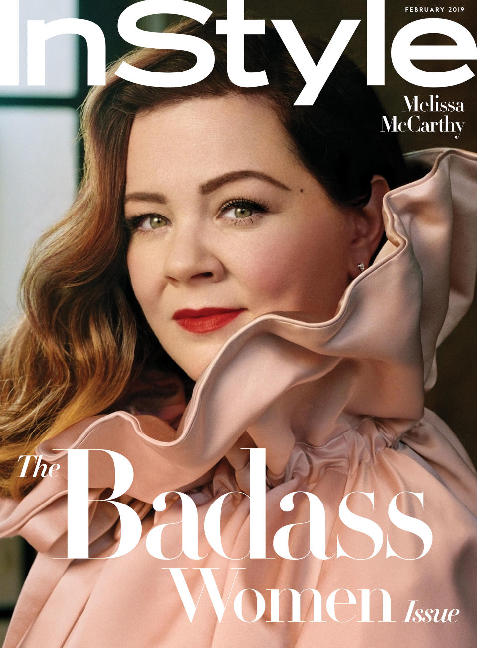 Melissa McCarthy on the cover of InStyle’s February issue. (Photographed by Robbie Fimmano for InStyle)