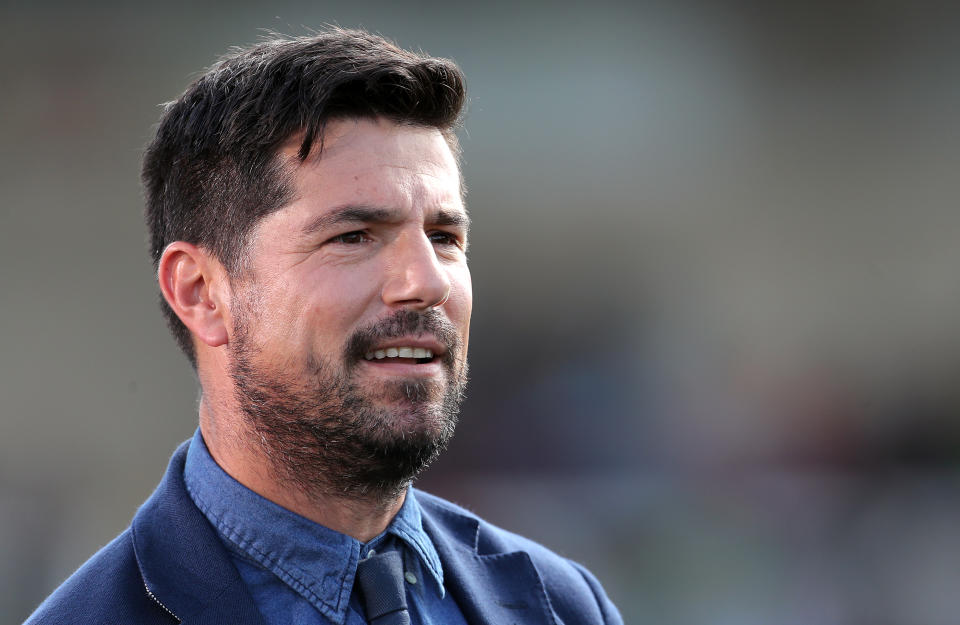 BT Sport commentator Craig Doyle during the Gallagher Premiership match at Kingston Park, Newcastle on September 2, 2018. (Photo by Richard Sellers/PA Images via Getty Images)