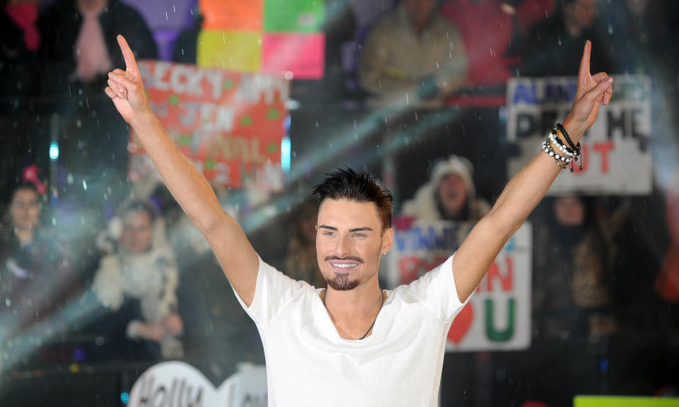 BOREHAMWOOD, UNITED KINGDOM - JANUARY 25: Rylan Clarke is crowned winner of Celebrity Big Brother at Elstree Studios on January 25, 2013 in Borehamwood, England. (Photo by Stuart Wilson/Getty Images)