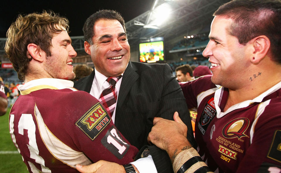 Carl Webb, pictured here with Dallas Johnson and Mal Meninga.