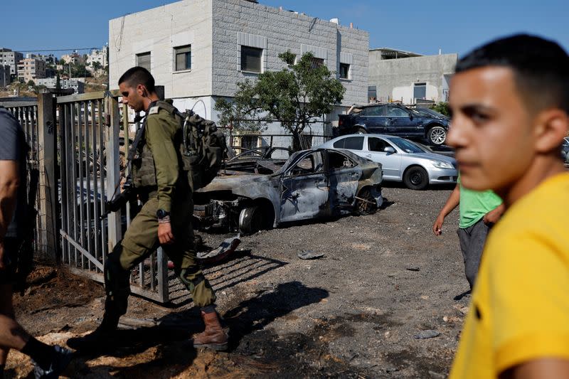 Aftermath of Israeli settlers attack near Ramallah