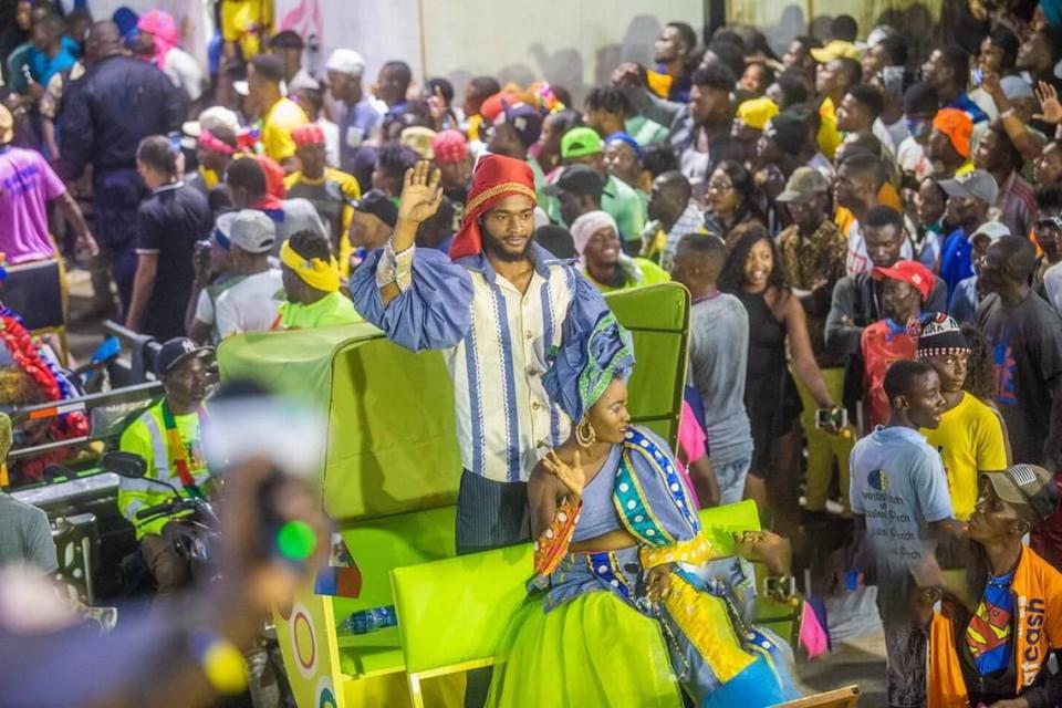 Haitians party in Port-de-Paix, Haiti during the country’s three day National Carnival, which began on Sunday, February 14, 2021. The potential COVID-19 super spreader has led to the Bahamas issuing a temporary ban.